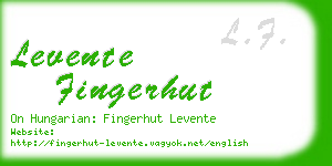 levente fingerhut business card